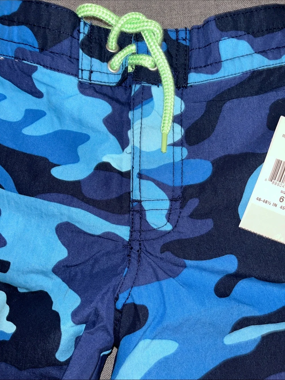 NWT Boys Polo Ralph Lauren Blue Camo Swimsuit with pockets size 6